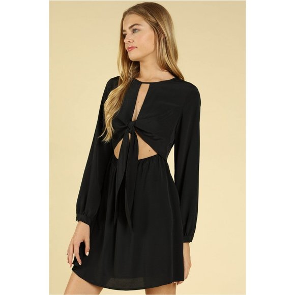 Honey Punch Cut Out Dress, Black - Picture 2 of 4